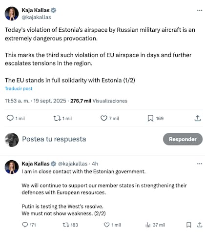 La jefa de la diplomacia de la UE, Kaja Kallas, calificó el hecho como una "provocación extremadamente peligrosa"