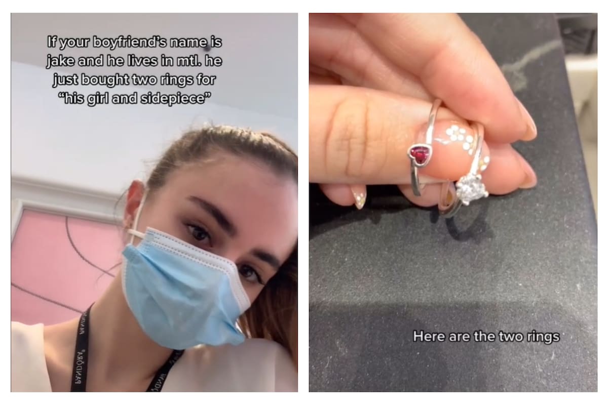 La joven aprovechó para mostrar cómo son los dos anillos