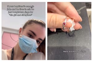 La joven aprovechó para mostrar cómo son los dos anillos
