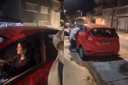 La joven comenzó a acelerar y chocó contra un contenedor de basura (Foto: Captura de video)