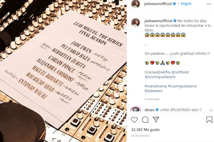 La joven compartió la imagen del material de la nueva temporada de la serie de Luis Miguel