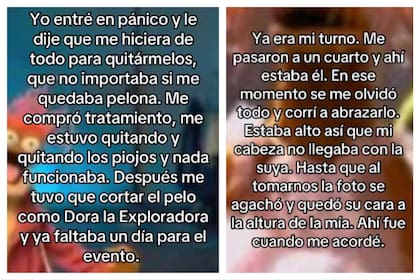 La joven contó el momento en el que se olvidó de los piojos pero fue corriendo hacia su ídolo (Foto: captura TikTok)