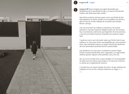 La joven de 21 años compartió una serie de imágenes en blanco y negro con las que dejó ver valijas y cosas embaladas para llevar a cabo la mudanza (Foto: Captura Instagram/@evagarcia)