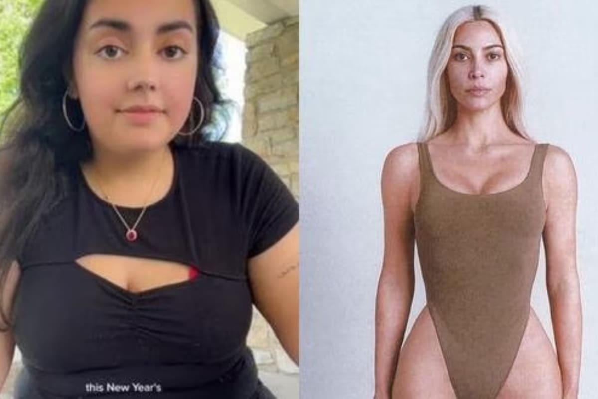 La joven de 22 años afirma que se salvó de morir en un tiroteo gracias a la famosa prenda modeladora de Kim (Fotos: TT @honeygxd, IG @kimkardashian)