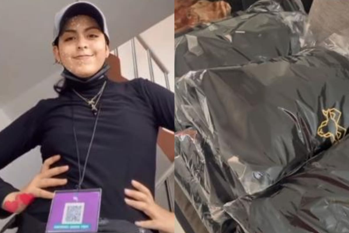 La joven emprendedora aprovechó las largas colas en el concierto de Daddy Yankee para vender buzos (Foto: @whyyudywhy)