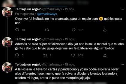 La joven explicó por qué le dio a su ídolo (Captura Twitter @xmariewayx)