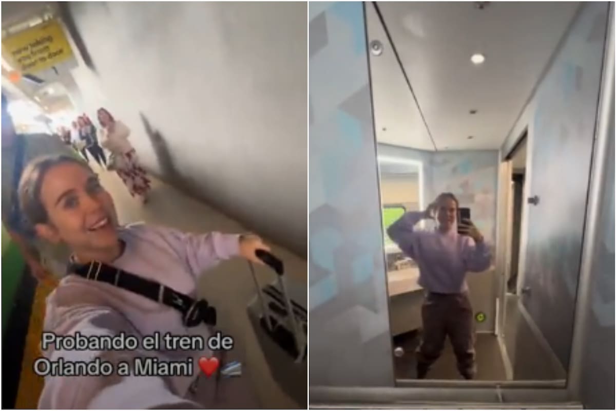 La joven latinoamericana mostró cada rincón de la primera clase en el tren de alta velocidad