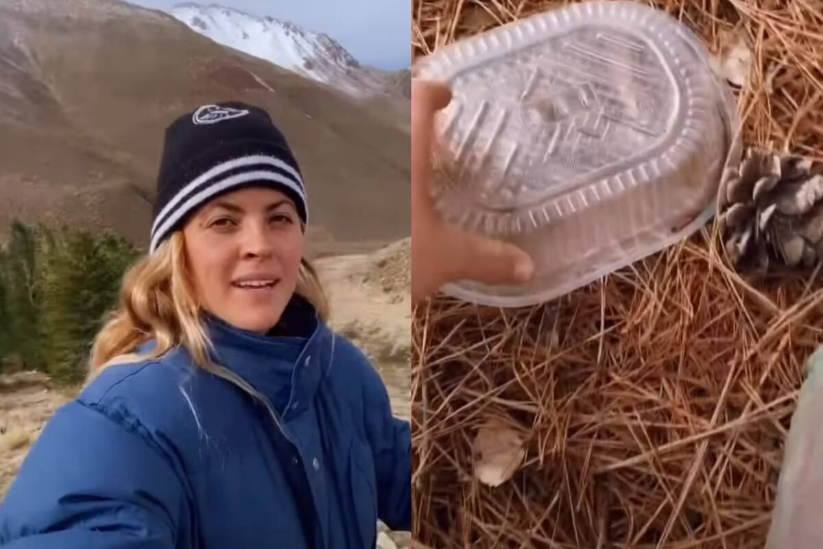 La joven mostró la basura que encontró en un bosque de Las Leñas y se volvió viral