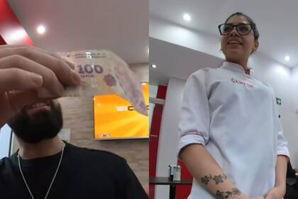 La joven recibió 100 dólares de propina y quedó sorprendida por la situación