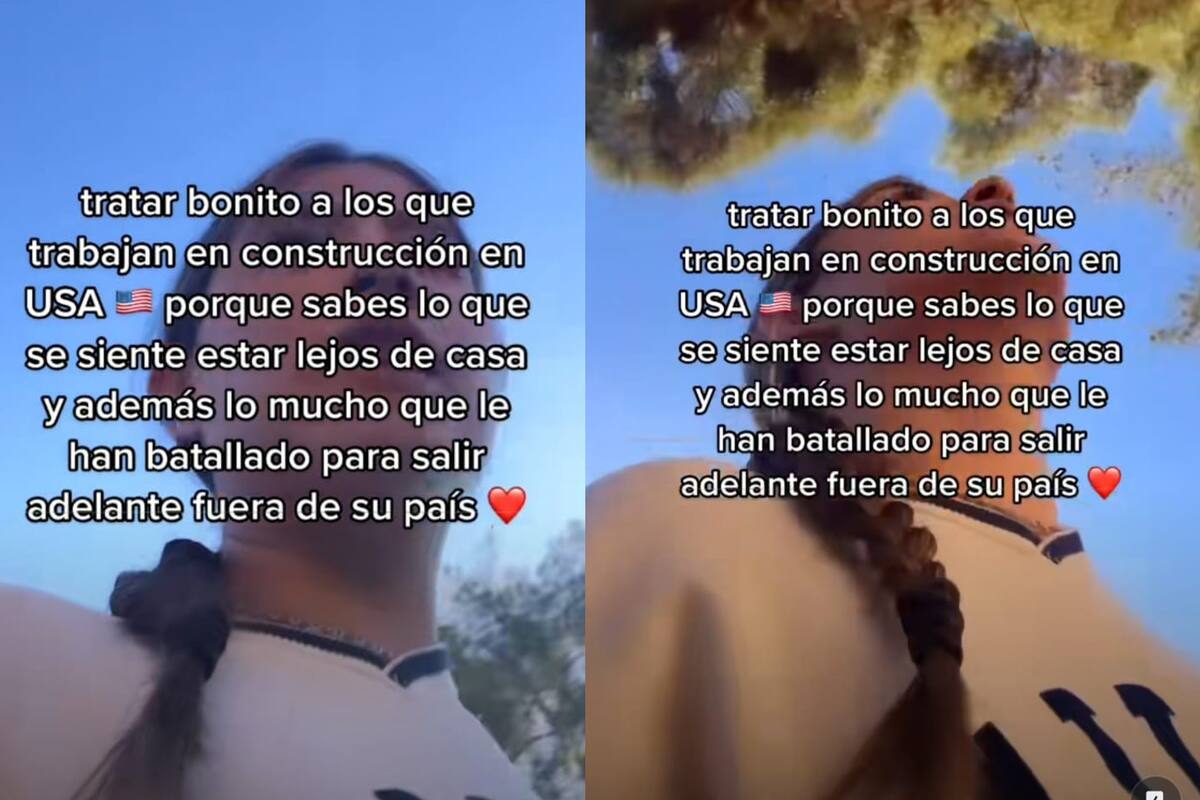 La joven se grabó mientras tenía un gesto amable con un grupo de trabajadores
