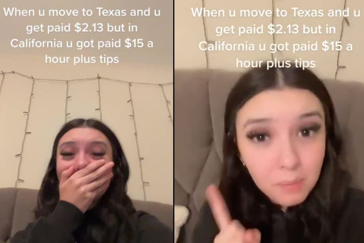 La joven tiktoker expuso las diferencias salariales entre un estado y otro