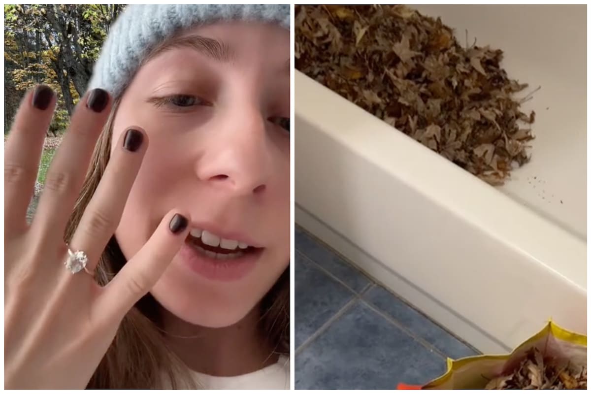 La joven y su novio buscaron por horas para encontrar el anillo de compromiso que se les perdió en una sesión de fotos