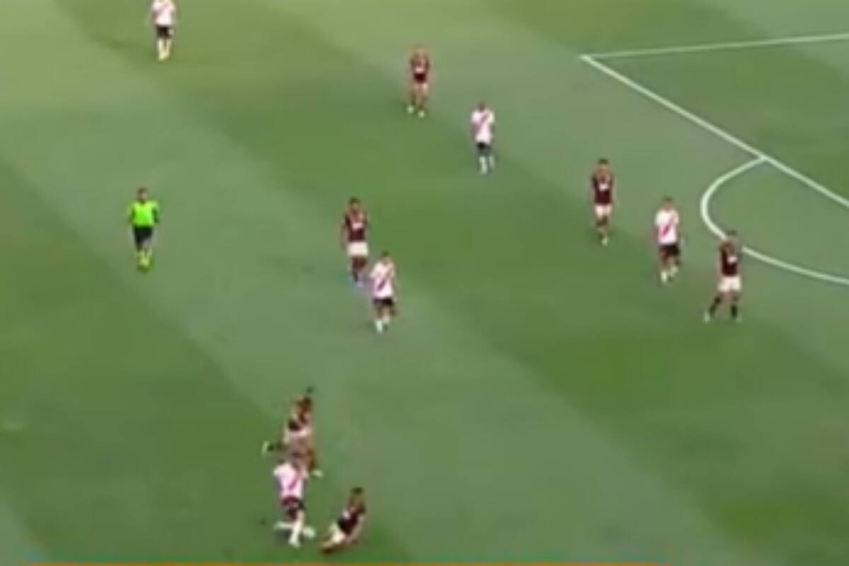 La jugada del primer gol de Flamengo