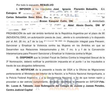 La Justicia le prohibió salir del país a los cuatro jugadores de Vélez investigados por abuso sexual