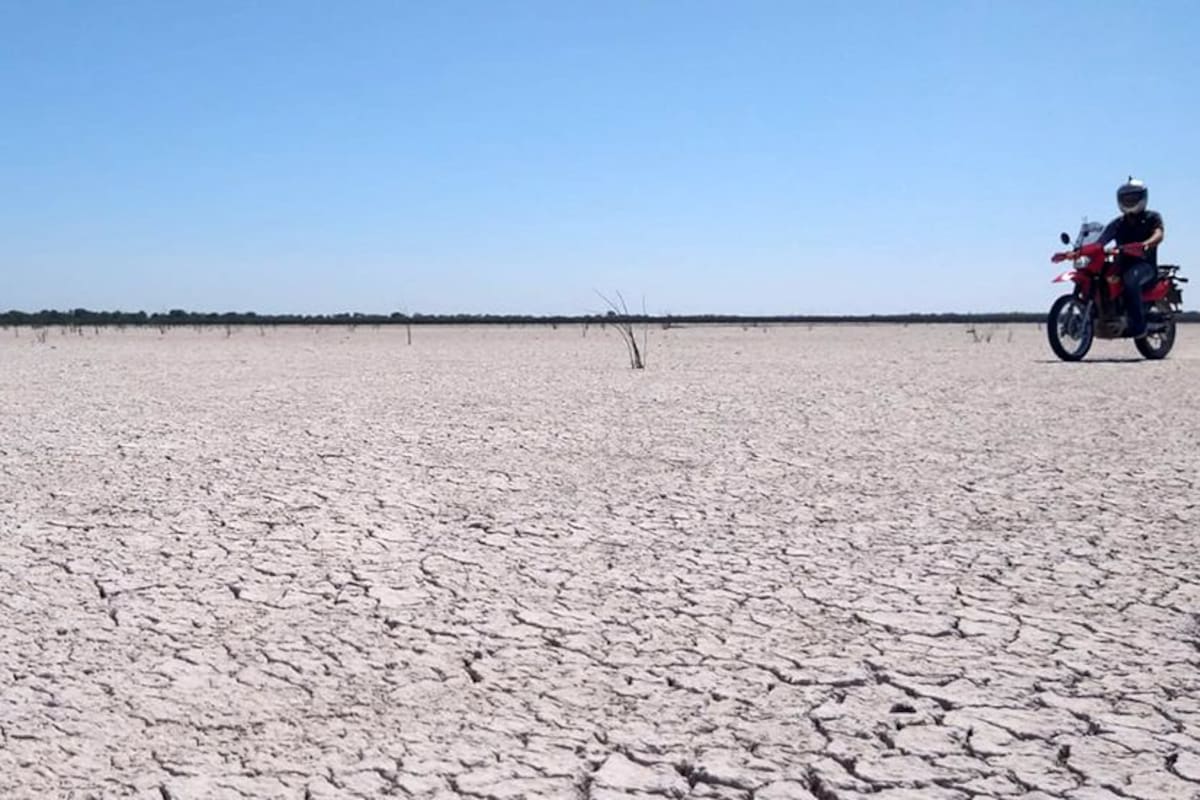 La laguna de Paiva, seca producto de la sequía y la falta de mantenimiento