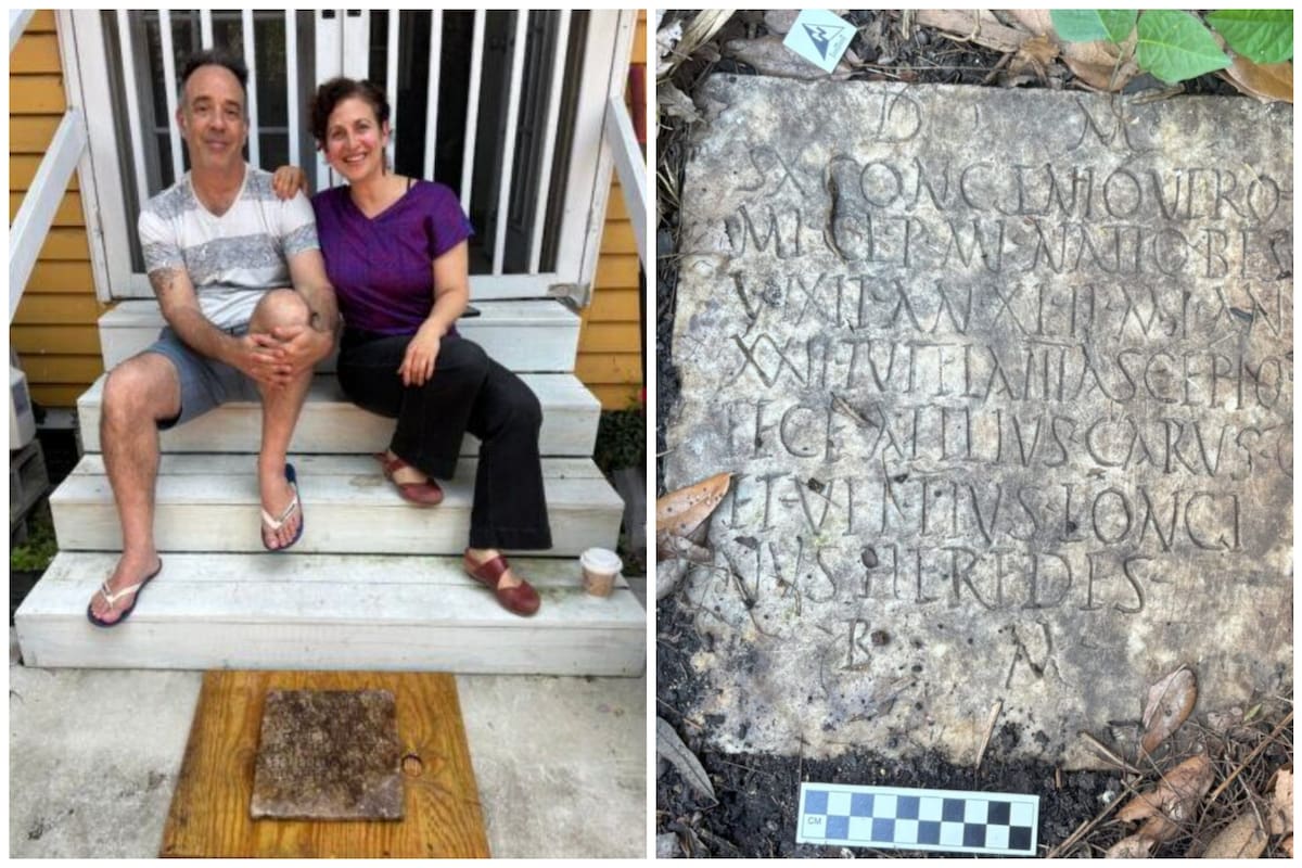 La lápida romana de casi 2000 años estaba en un armario y terminó en un jardín