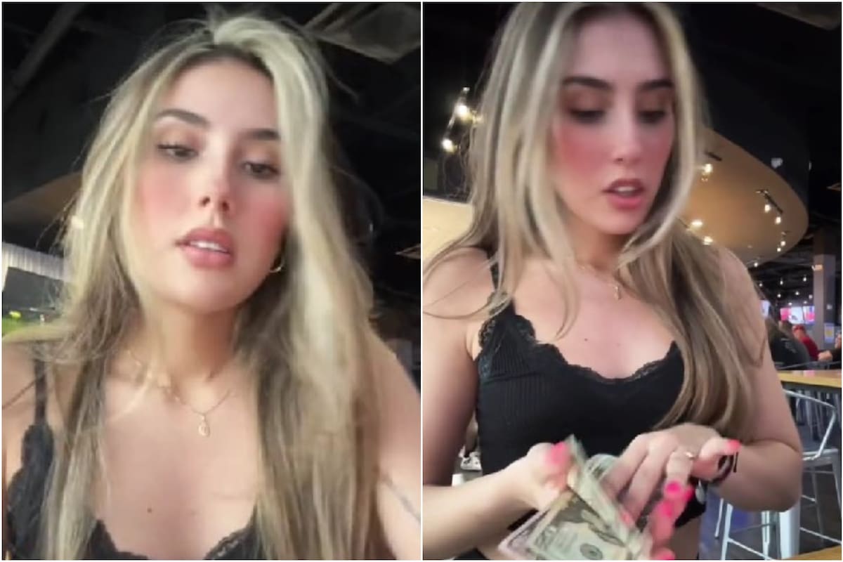 La latina contó cada billete que le dejaron de propina en un día