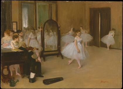 La lección de baile. Edgar Degas.