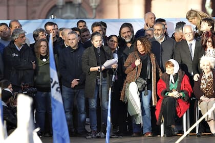 La lectura del documento en Plaza de Mayo estuvo a cargo de Alejandra Darín