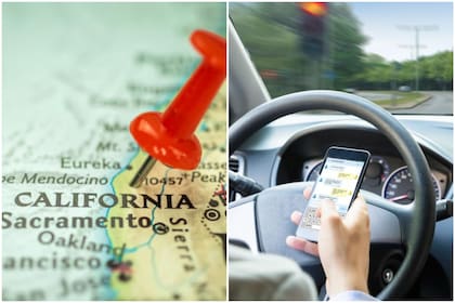 La legislación vial de California sanciona a los conductores que sostienen el teléfono celular con la mano, incluso si el vehículo se encuentra detenido en un semáforo en rojo
