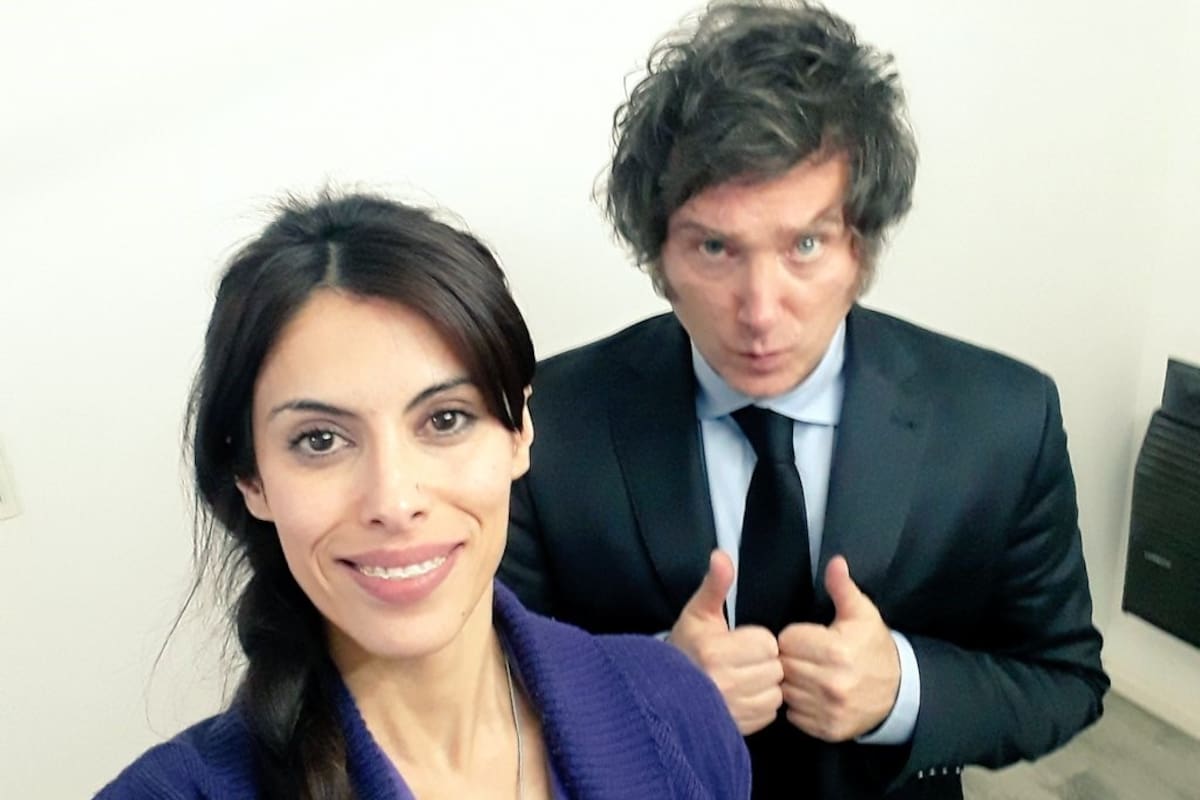 La legisladora porteña Rebeca Fleitas junto a Javier Milei