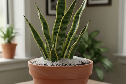 La lengua de suegra es una de las plantas más comunes en los hogares argentinos (Foto: IA)