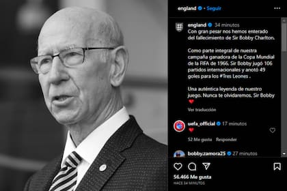 La leyenda del fútbol inglés será homenajeado por la selección inglesa (Foto Instagram @england)
