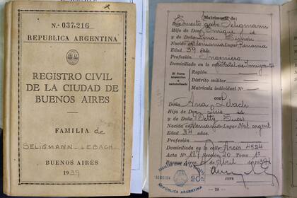 La libreta de matrimonio de los tíos de Pedro Oppenheimer