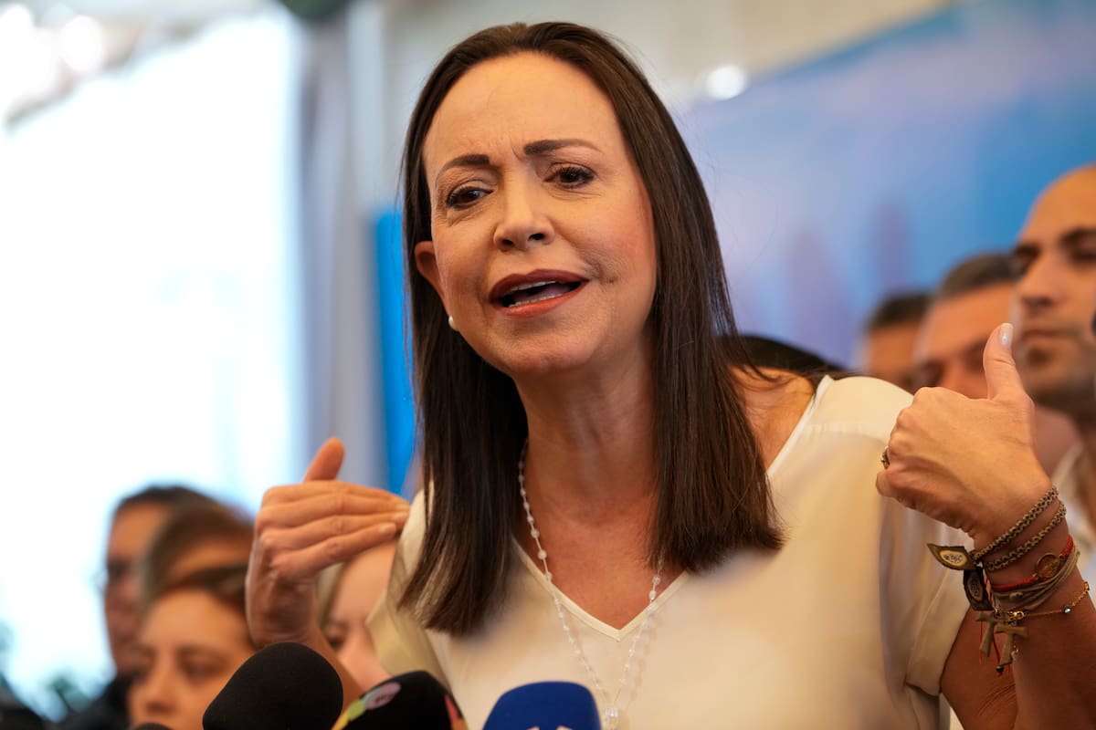 La líder de la oposición María Corina Machado, proscripta por el gobierno de Maduro, llamó para hoy a una protesta mundial contra el bloqueo electoral dispuesto por el dictador chavista
