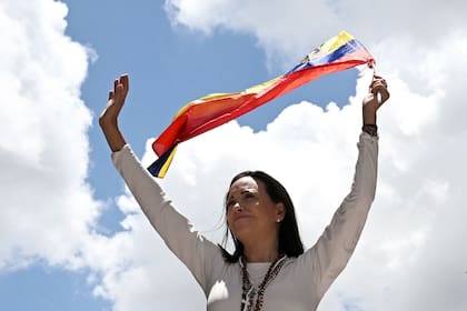 La líder opositora venezolana María Corina Machado durante la campaña electoral de 2024
