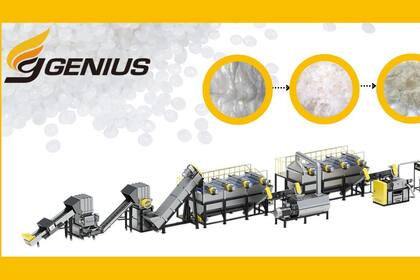 La línea de reciclaje y lavado de plástico Genius cuenta con la máquina deshidratadora con prensa de husillo, también conocida como Squeeze Dryer, como su componente más crítico.