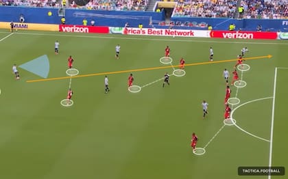 La línea defensiva de Cabo Verde vs. Uruguay, parecida a como buscó defender frente a España, con todos los jugadores en los carriles centrales