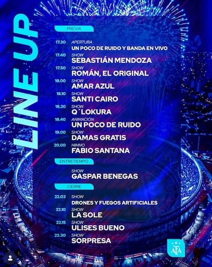 La lista de artistas que tocarán en la despedida de Messi