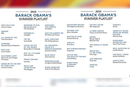 La lista de canciones de verano favoritas de Obama en 2023