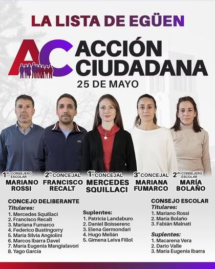 La lista vecinal de Acción Ciudadana.