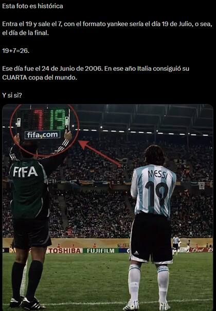 La llamativa coincidencia numérica de Messi en el Mundial 2006
