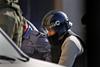 La llegada de esta mañana de José López a los tribunales de Comodoro Py