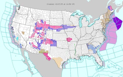 La llegada de una masa de aire frío afectará a estados como Texas, Oklahoma y Nuevo México