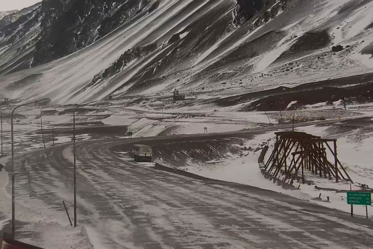 La localidad de Las Cuevas, cerca del Paso Internacional Cristo Redentor