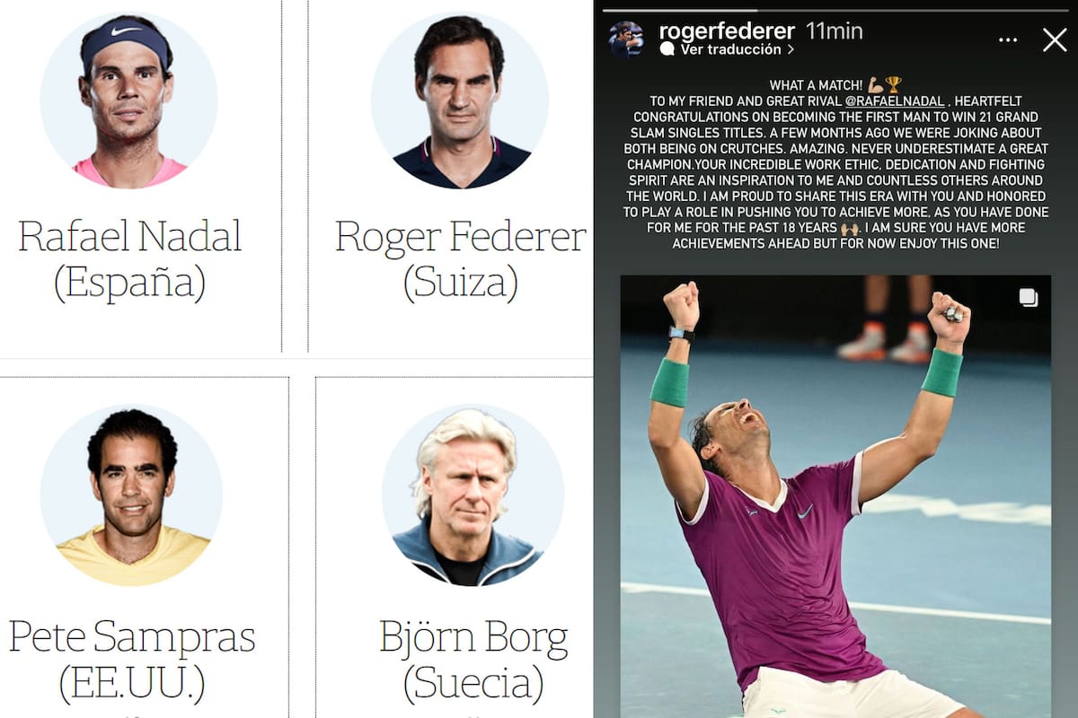 La lucha por el récord de Grand Slam no fue un impedimento para que Roger Federer le deje un conmovedor mensaje a Rafael Nadal