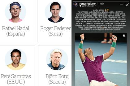 La lucha por el récord de Grand Slam no fue un impedimento para que Roger Federer le deje un conmovedor mensaje a Rafael Nadal