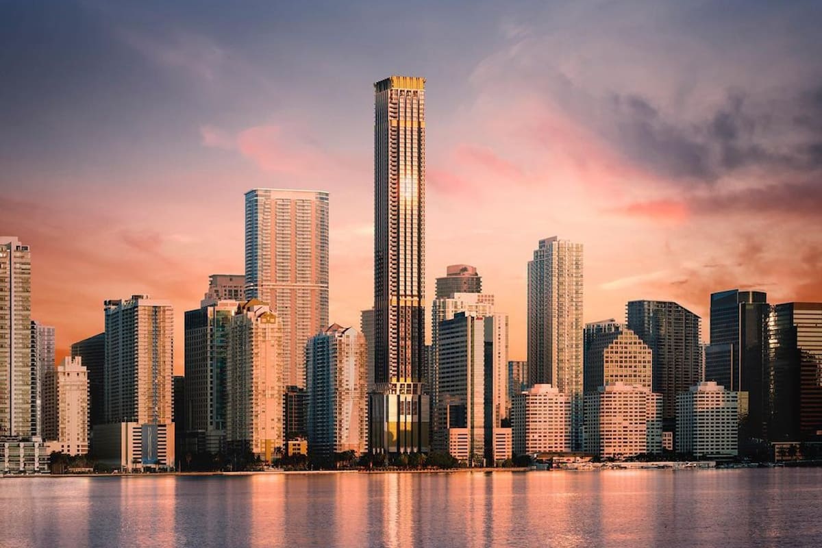 La lujosa torre diseñada por la marca de moda italiana se ubica en el 888 de Brickell Avenue