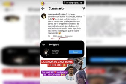 La madre de Camila aprobó un fuerte mensaje que apunta contra Tini (Foto captura @lomaspopucom)