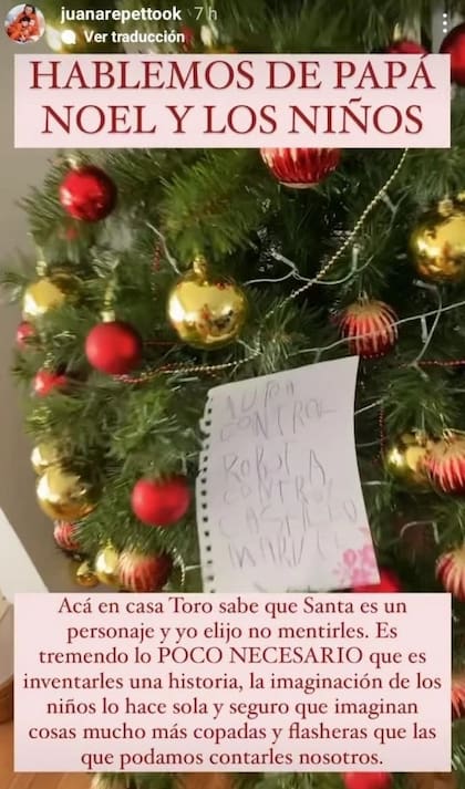 La mamá de Toribio y Belisario propuso hablar de Papá Noel y la creencia de sus niños.