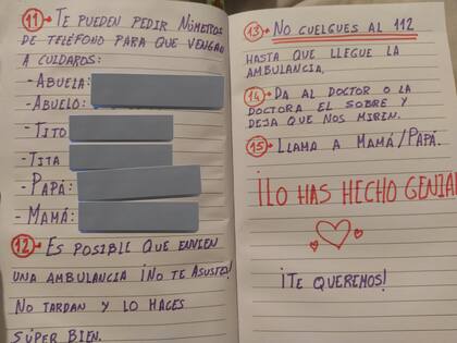 La mamá incluyó mensajes de templanza