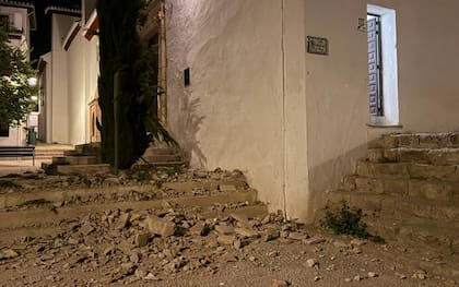 La mampostería de una casa venida a menos tras el sismo