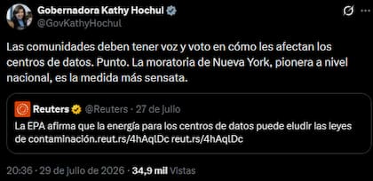 La mandataria defendió la pausa temporal implementada en Nueva York, calificándola como un enfoque de sentido común frente al boom tecnológico