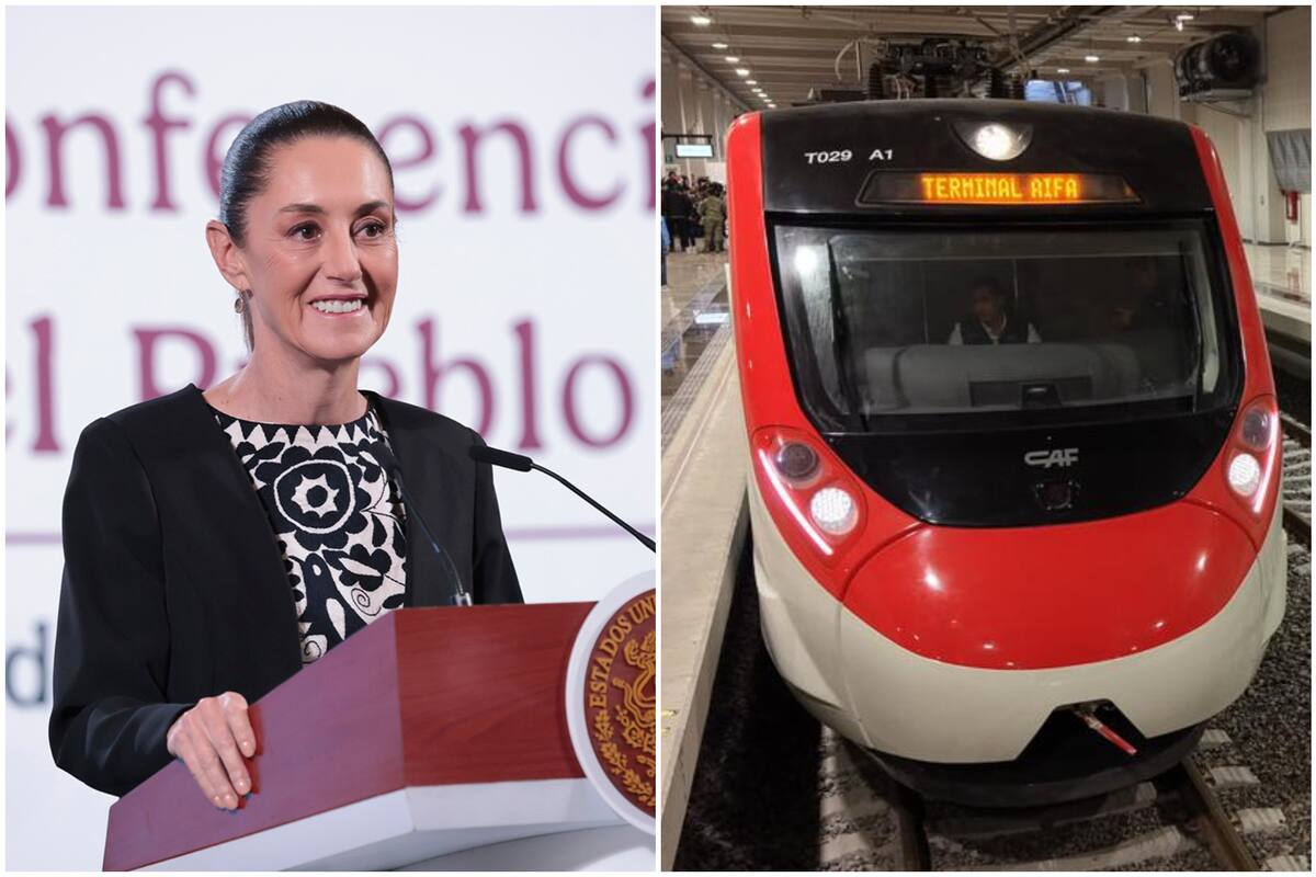 La mandataria efectuó el primer recorrido de prueba del Tren Lechería-AIFA