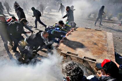 La manifestación era de militantes del Astillero Río Santiago