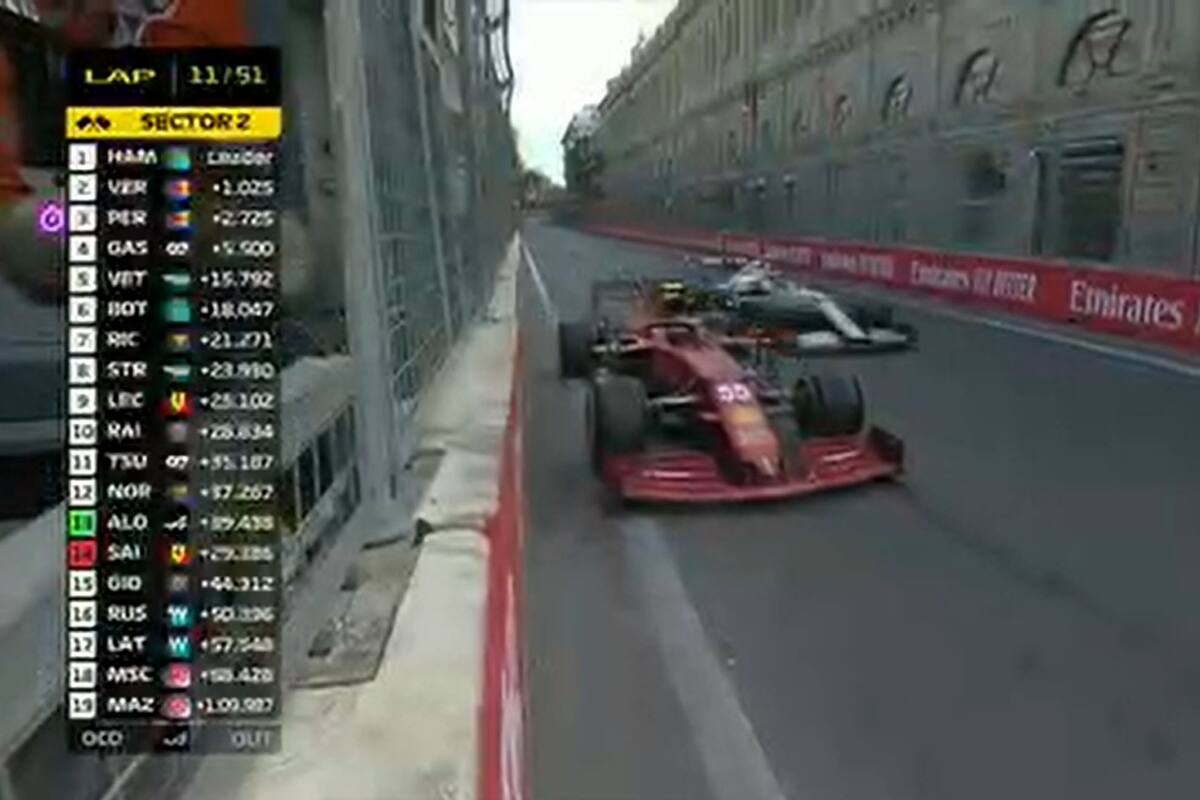 La maniobra de Sainz que pudo terminar en un terrible accidente con el italiano Giovinazzi